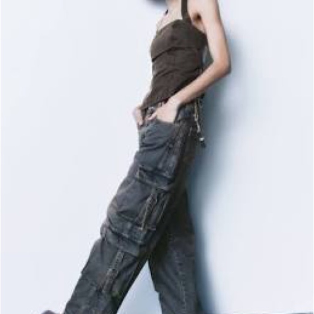Women's Black Cargo Jeans